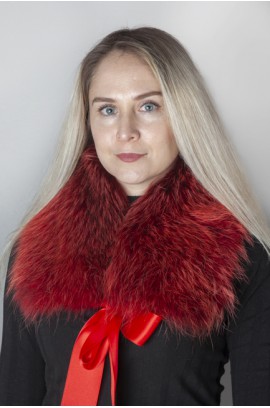 Light red Finnraccoon fur collar-neck warmer